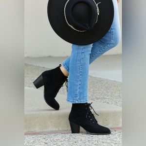 Forever Fall Lace-Up Heeled Booties